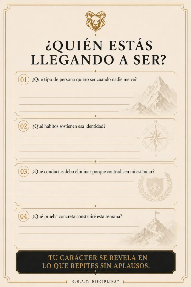 Página de autoevaluación: ¿quién estás llegando a ser?
