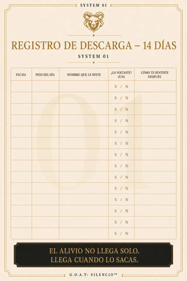 Página del registro de descarga de 14 días